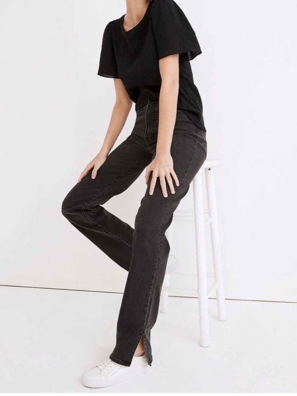 The Perfect Vintage Straight Jean in Nela Wash Slit-Hem Size 25